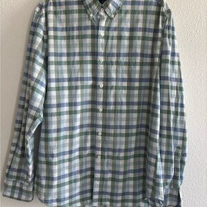 J. Crew Men's Plaid Button-Down Shirt in Light Blue & Green